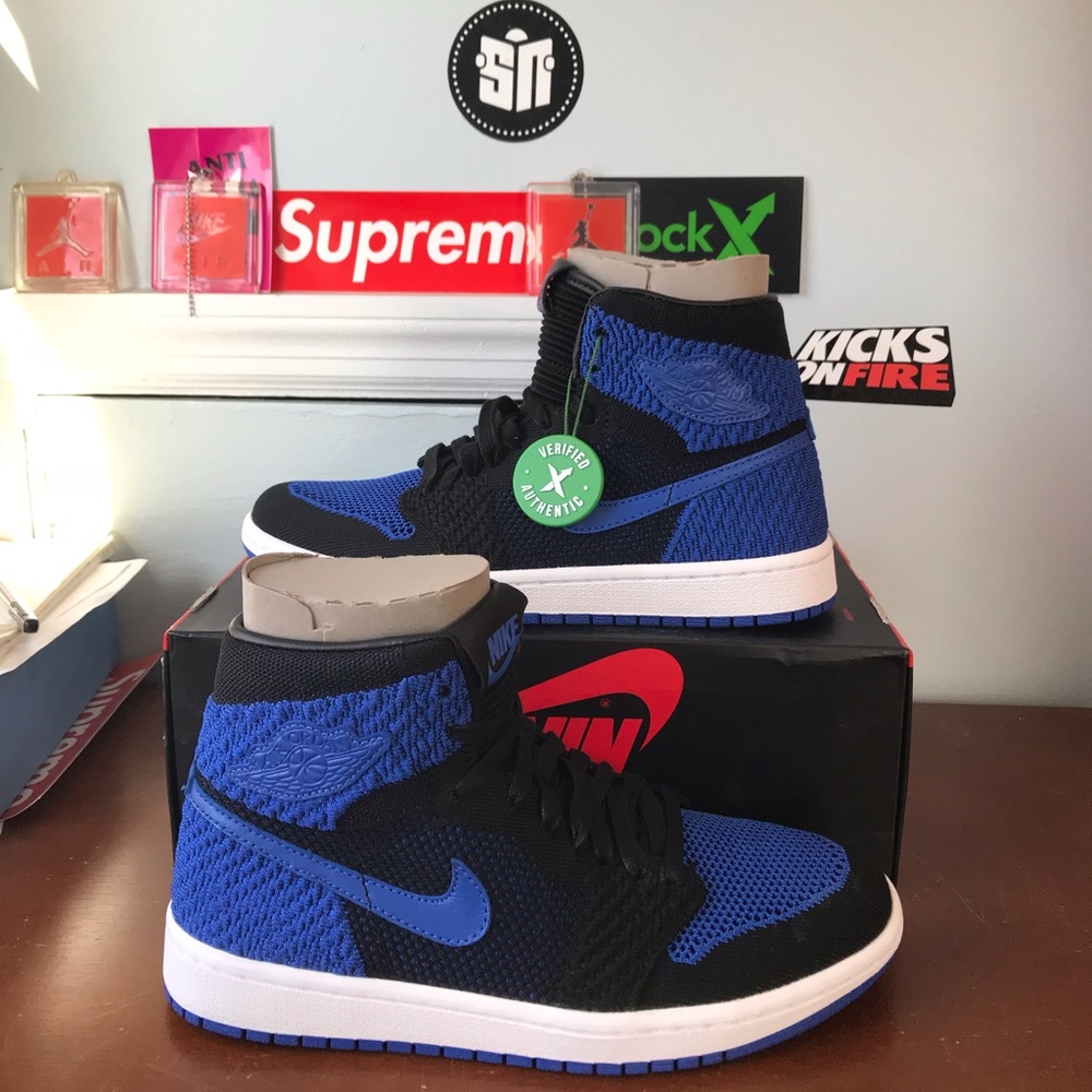 Brand new Air Jordan 1 retro Flyknit Royal size 7Y